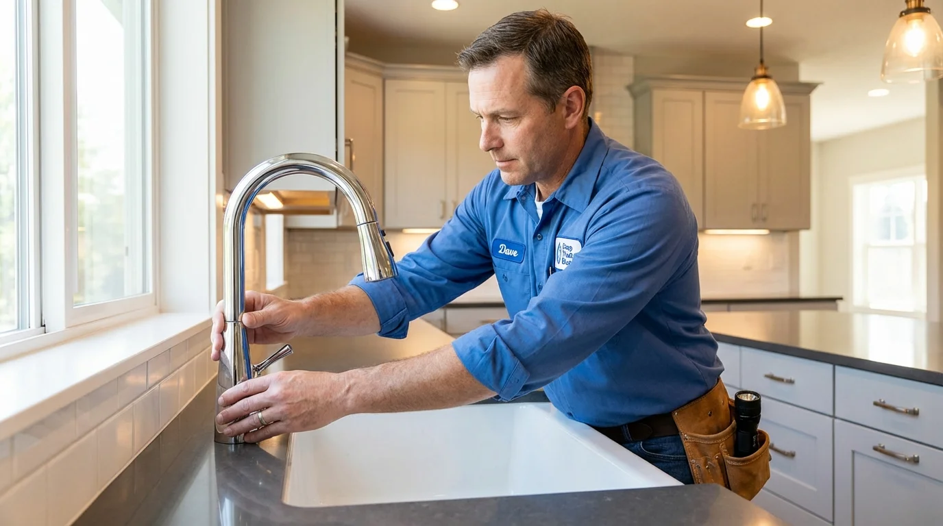 Kitchen faucet installation by Johns Plumbing LLC in Thorndale