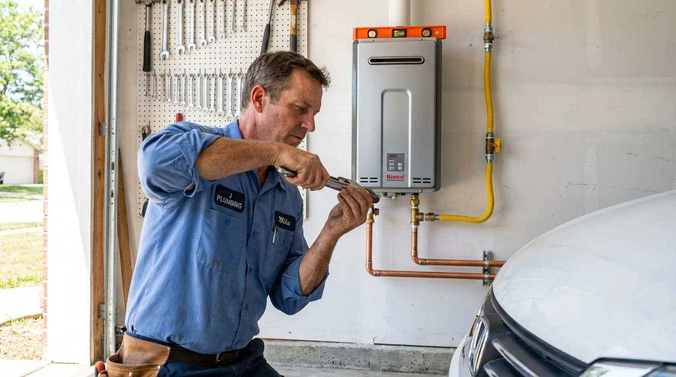 Tankless water heater installation by a Johns Plumbing LLC plumber in Thorndale